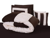 8 Pcs Chocolate & Cream Ruffled Duvet Set - 92Bedding