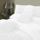 8 Pcs Embellished Comforter Set - White - 92Bedding