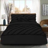 8 Pcs Frilly Comforter Set - Black - 92Bedding