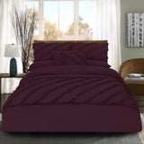 8 Pcs Frilly Comforter Set - Burgundy - 92Bedding