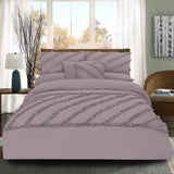 8 Pcs Frilly Comforter Set - Light Grey - 92Bedding