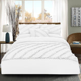 8 Pcs Frilly Comforter Set - White - 92Bedding