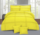 8 Pcs Pleated Duvet Set - Yellow - 92Bedding