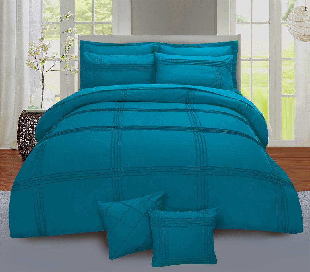 8 Pcs Pleated Duvet Set - Zinc - 92Bedding