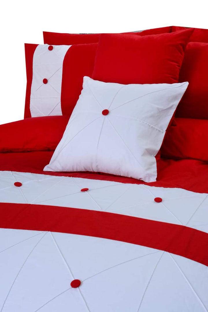 8 pcs Red & White Duvet Set - 92Bedding