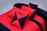 8 pcs Strips Duvet Set Red & Black - 92Bedding