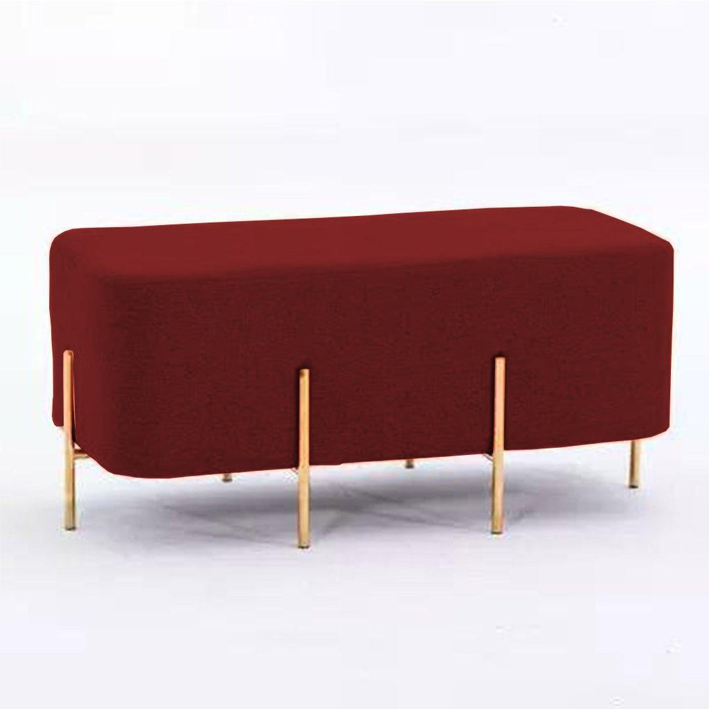 2 Seater Luxury Wooden Stool With Steel Stand-520 - 92Bedding