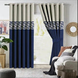 2 Pc's Luxury Velvet Embroidered Curtains Double Shaded With 2 Belts 51 - 92Bedding