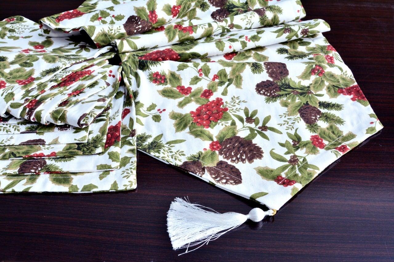 7 pcs Printed Table Runner Set With Place Mats 06 - 92Bedding