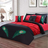 8 PCS Peacock Feather Embroidered Duvet Set - 92Bedding
