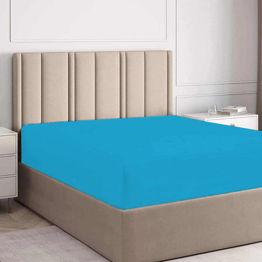 Sky Blue- Fitted Sheet - 92Bedding