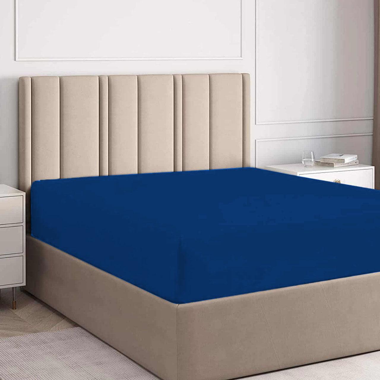 Royal Blue- Fitted Sheet - 92Bedding