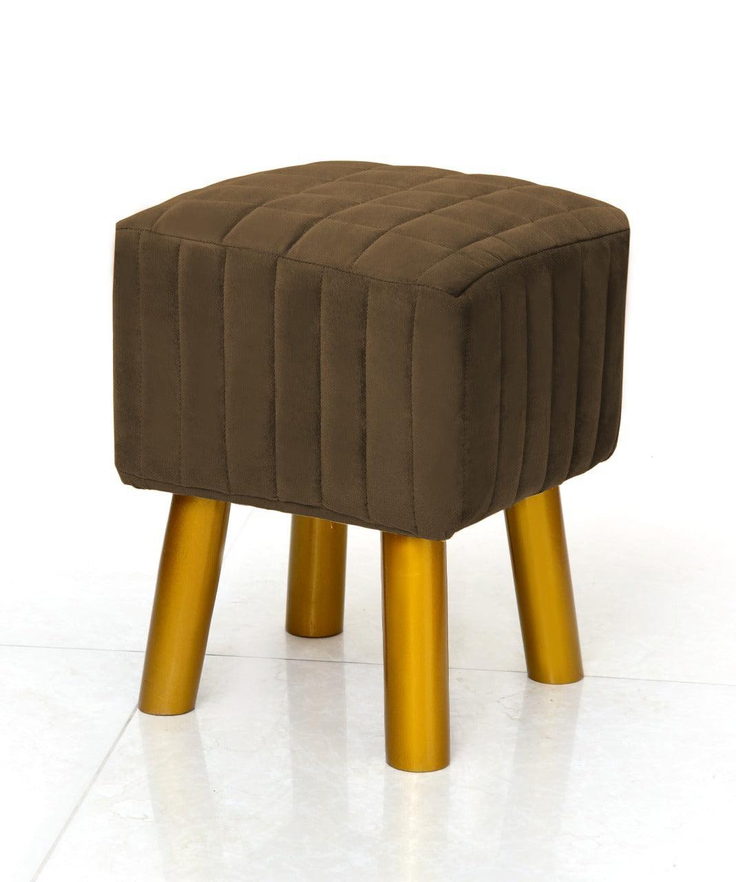 Wooden Velvet stool Square shape-869 - 92Bedding