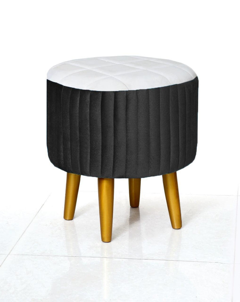 Wooden Velvet stool round shape-874 - 92Bedding