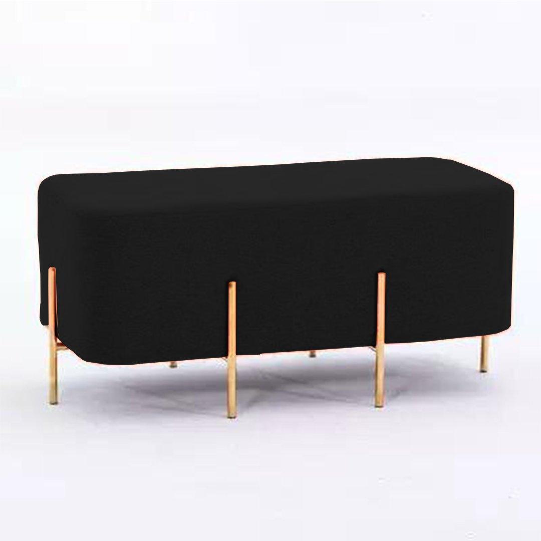 2 Seater Luxury Wooden Stool With Steel Stand-521 - 92Bedding