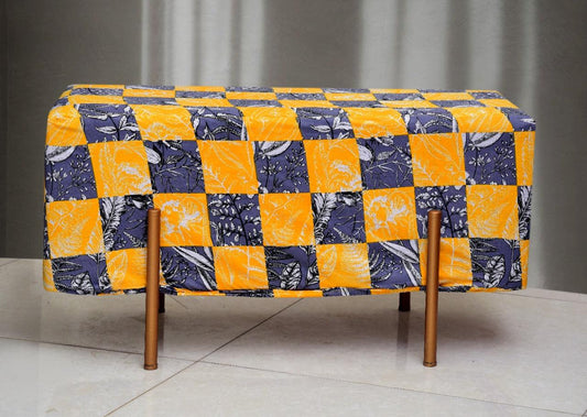 Wooden stool 2 Seater Printed With Steel Stand -823 - 92Bedding