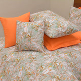 8 Pcs Printed Sateen Duvet Cover Set Orange PSD - 05 - 92Bedding