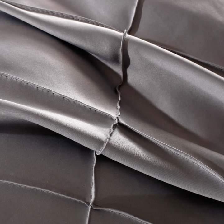 Elegant Cross Pleated Duvet Set Grey - 8 Pieces - 92Bedding