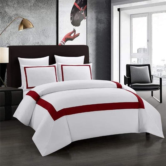 6 Pcs Mitered Corner Sateen Duvet Set - 92Bedding