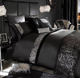 Black Luxury Sequenced Bridal set with Quilt Filling & Runner - 92Bedding