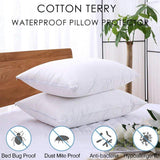 Two Terry Water-Proof Pillow Protector-White - 92Bedding