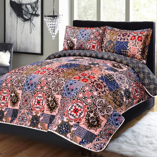 3 Pcs Luxury Printed Bedspread - 92Bedding