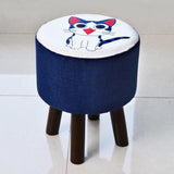 Wooden stool round shape Cat Print-245 - 92Bedding