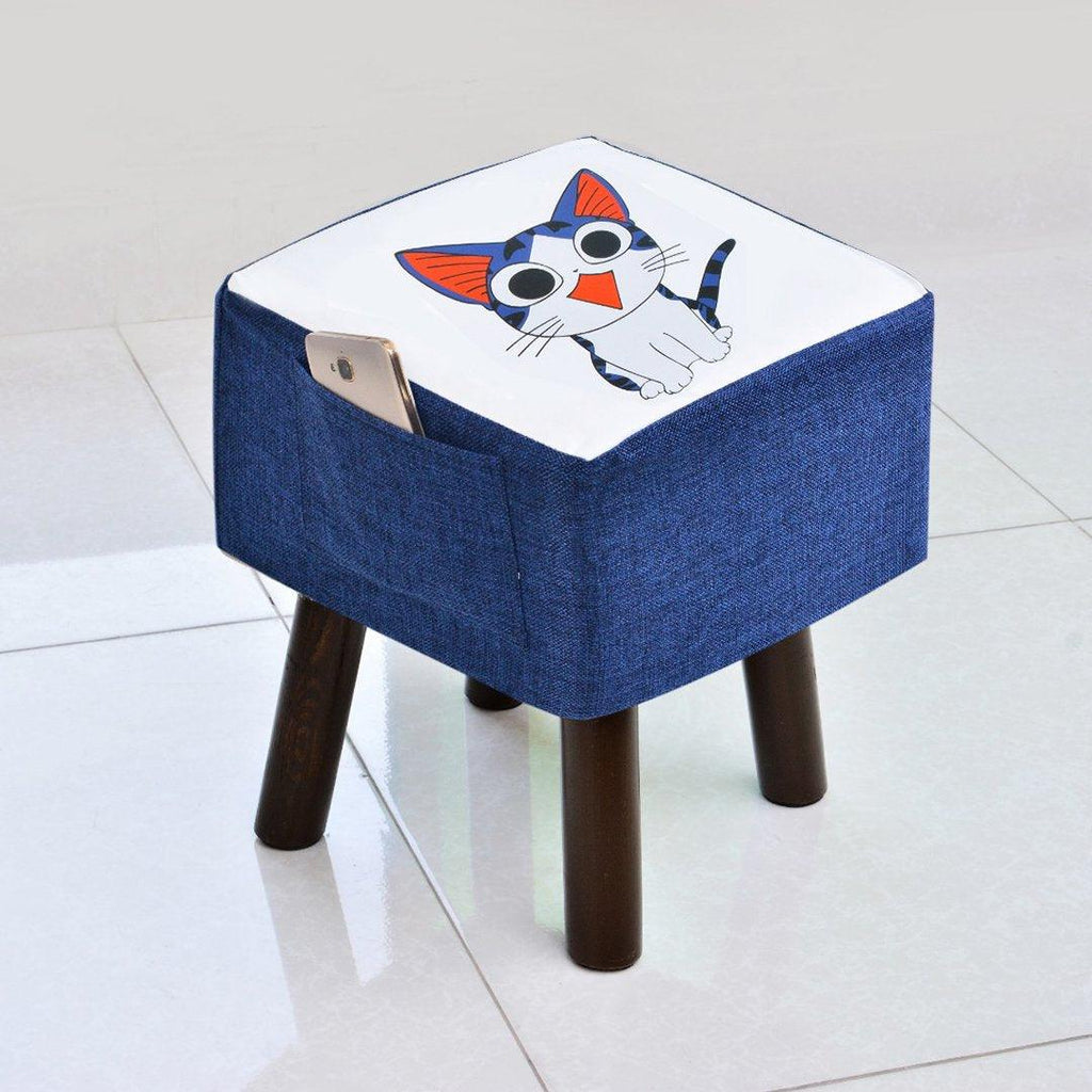 Wooden stool Square shape Cat Print-250 - 92Bedding