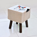Wooden stool Square shape Cat Print-251 - 92Bedding