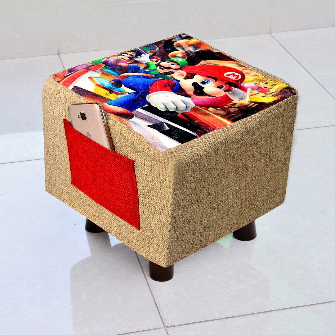 Wooden stool Printed Square shape-269 Small - 92Bedding