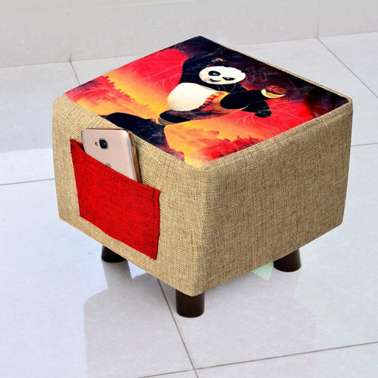 Wooden stool Printed Square shape-268 Small - 92Bedding