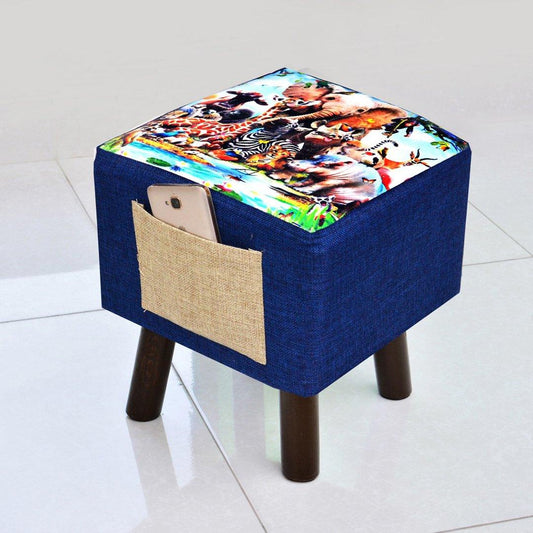 Wooden stool Printed Square shape-268 Large - 92Bedding