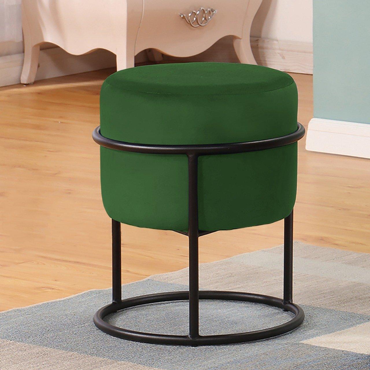 Luxury Wooden Round stool With Steel Stand -348 - 92Bedding