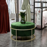Luxury Wooden Round stool With Steel Stand -337 - 92Bedding