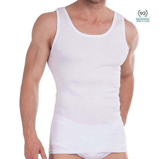 Pack Of 3 Cotton Vests White - 92Bedding