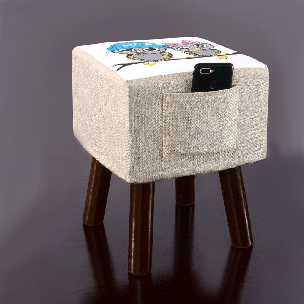 Wooden stool Printed Square shape-388 Large - 92Bedding