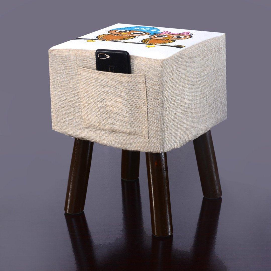 Wooden stool Printed Square shape-389 Large - 92Bedding