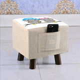 Wooden stool Printed Square shape-290 Small - 92Bedding
