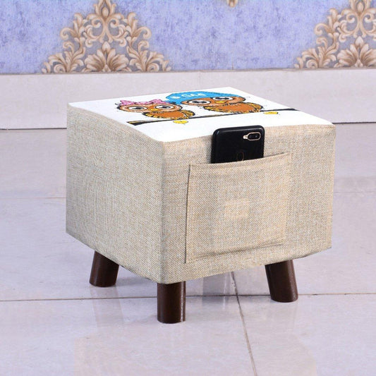 Wooden stool Printed Square shape-291 Small - 92Bedding