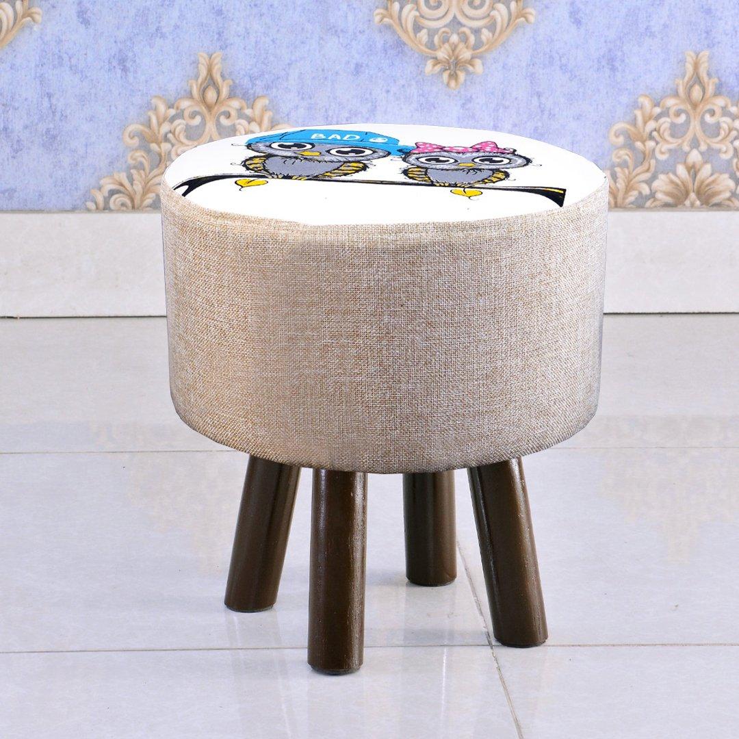 Wooden stool round shape Printed-391 - 92Bedding