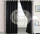 2 Pc's Luxury Velvet Embroidered Curtains With 2 Belts 27 - 92Bedding