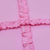 8 Pc's Ruffled Cross Pleated Duvet Set Pink - 92Bedding
