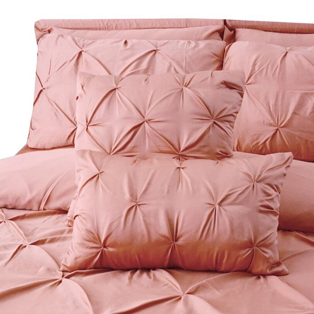 Luxury 8 pc's Sateen Pintuck Duvet set Pink - 92Bedding
