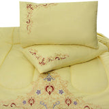 Luxury 6 Pcs Marina Embroidered Comforter Set Yellow - 92Bedding