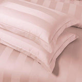 6 Pcs Luxury Baby Pink Satin Stripe Duvet Set - 92Bedding