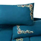 Luxury 6 PC'S Mariana Embroidered Comforter Set Teal - 92Bedding