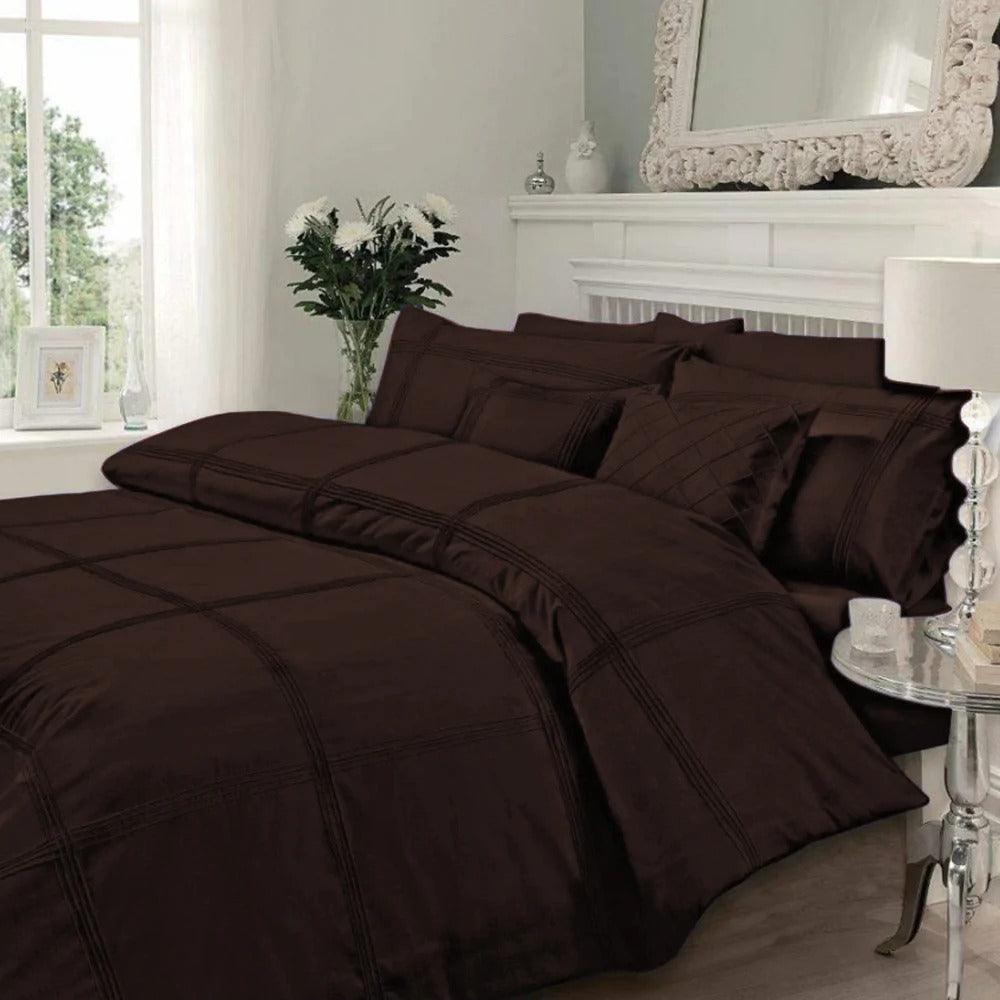 Luxury Sateen Pleated Duvet Set Terra Cotta - 92Bedding