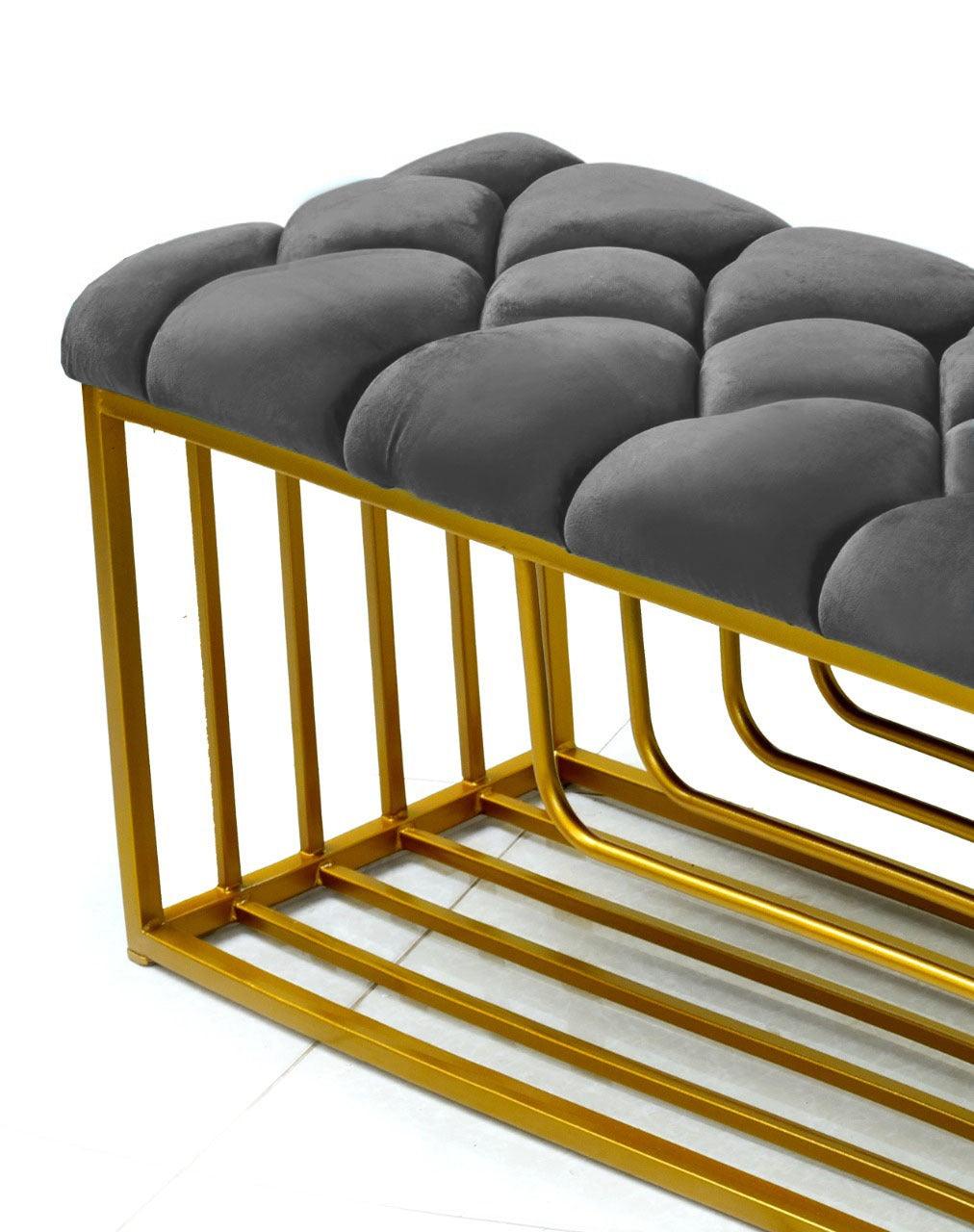 Luxury 3 Seater Stool With Shoe Rack -1044 - 92Bedding