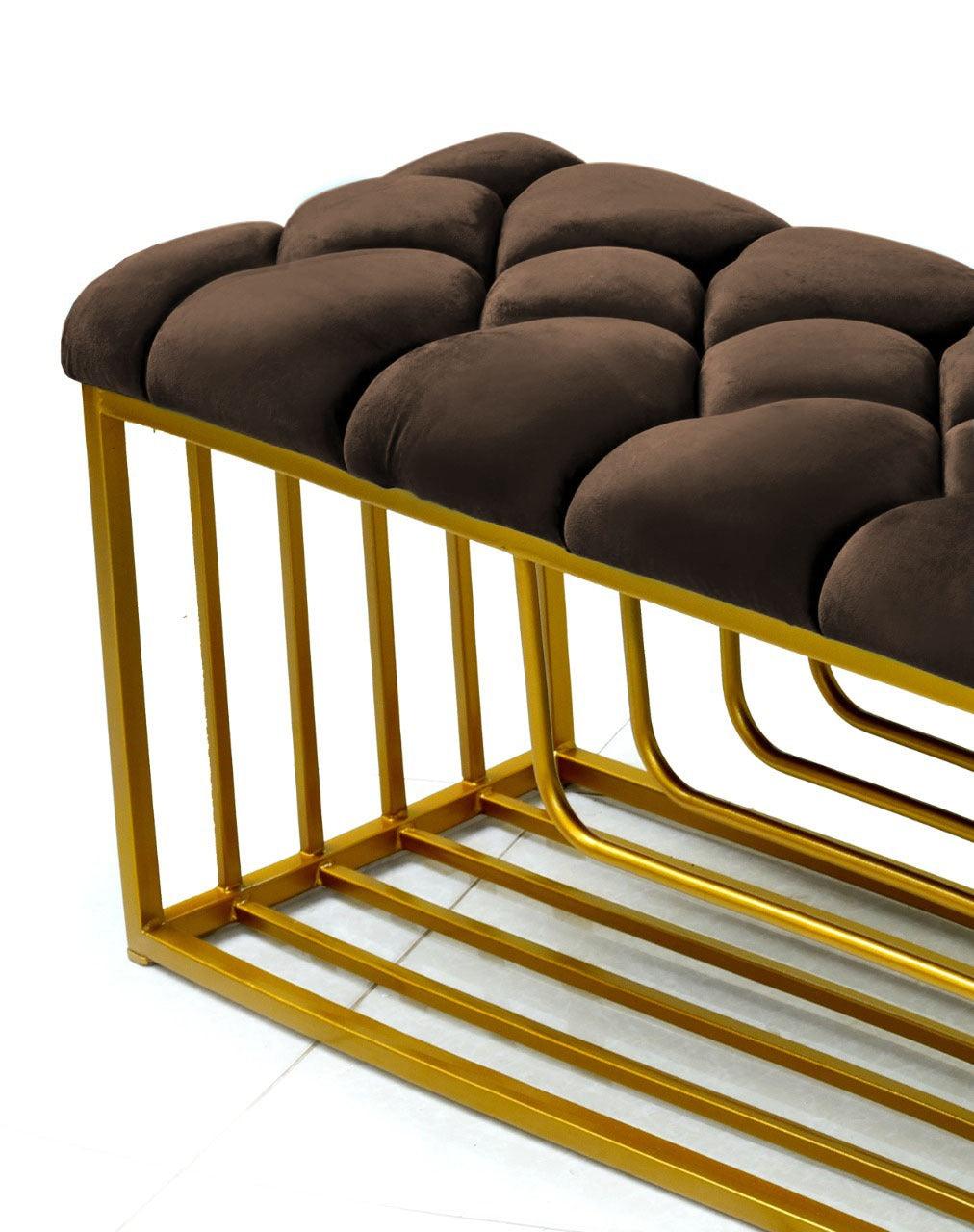 Luxury 3 Seater Stool With Shoe Rack -1043 - 92Bedding