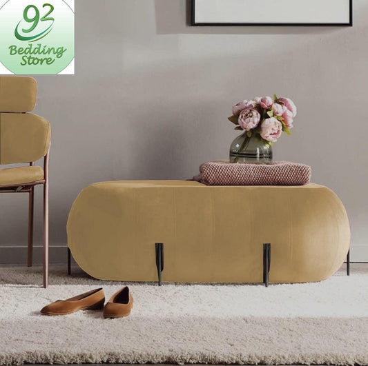 Luxury Ottoman Stool With Steel Legs -1042 - 92Bedding